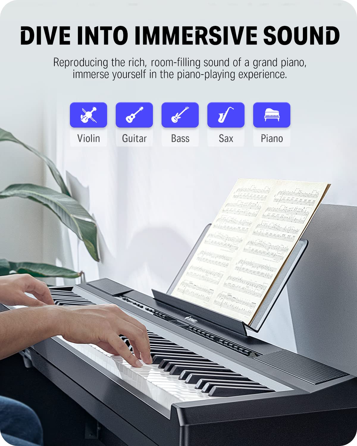 Foto 5 pulgar | Piano Digital Donner Dep-20 Teclado Pesado De 88 Teclas De Tamaño Completo - Venta Internacional.