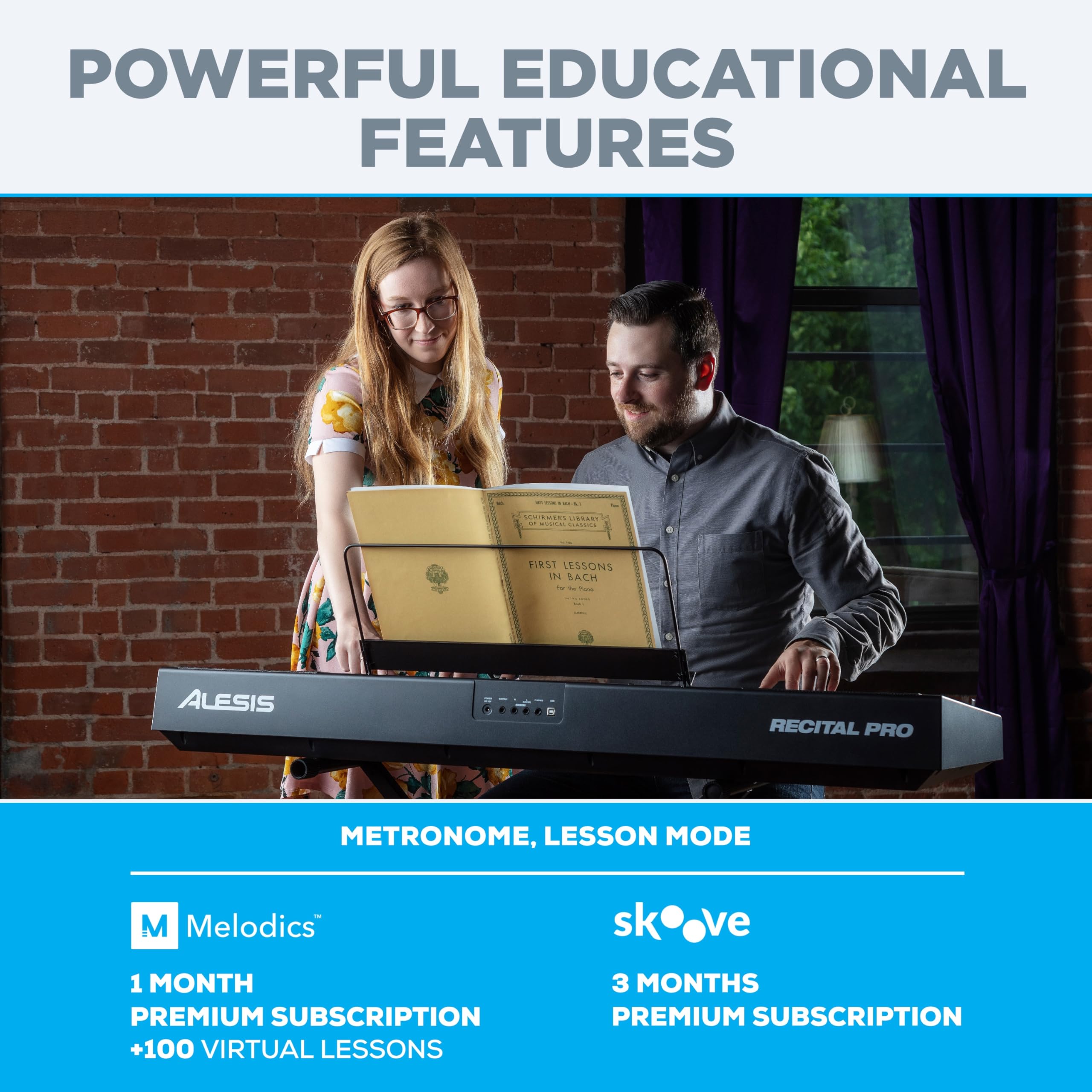 Foto 5 | Piano Digital Alesis Recital Pro De 88 Teclas Con Teclas Ponderadas - Venta Internacional.