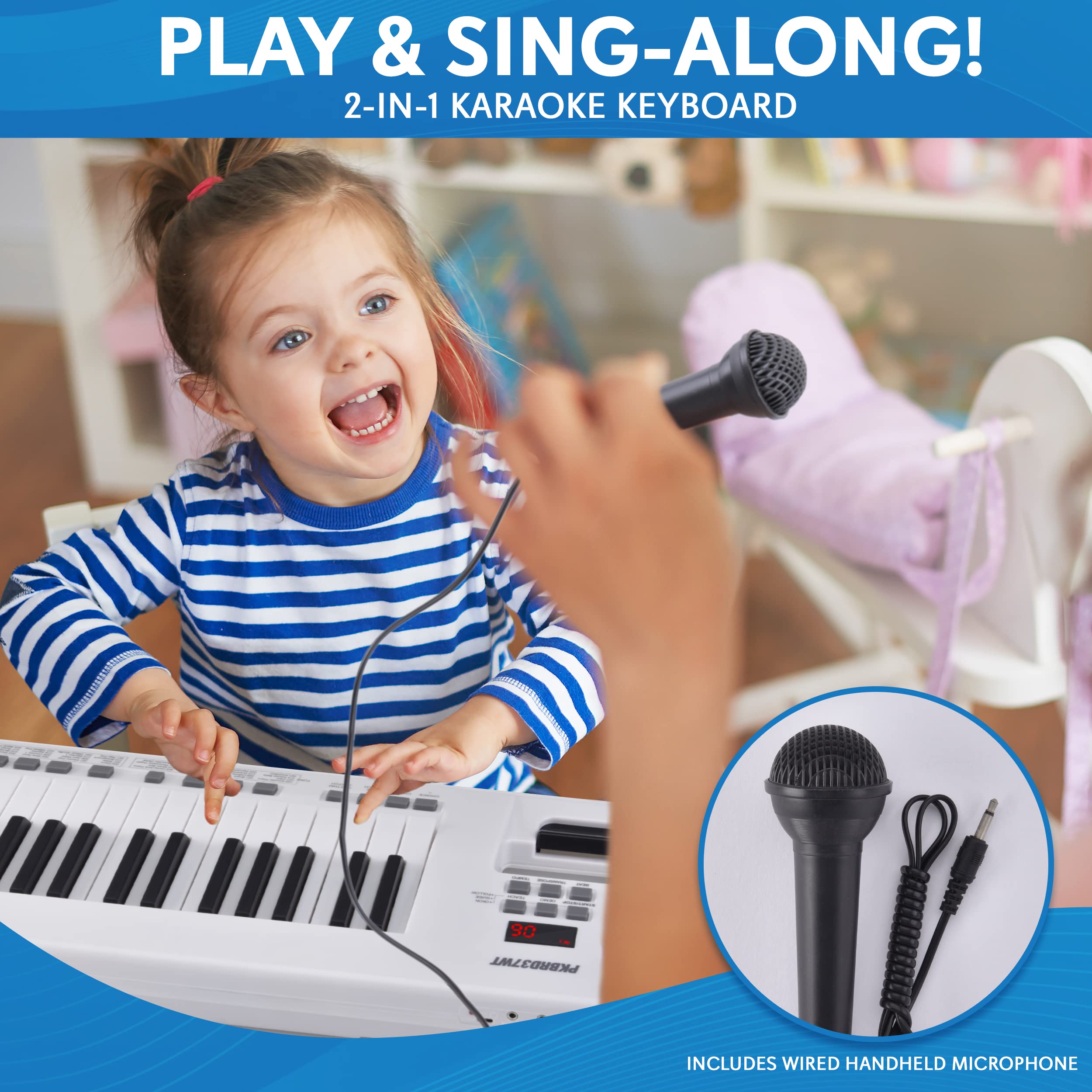 Foto 7 pulgar | Piano Eléctrico Pyle Pkbrd37wt De 37 Teclas Con Altavoces Y Micrófono, Color Blanco - Venta Internacional.