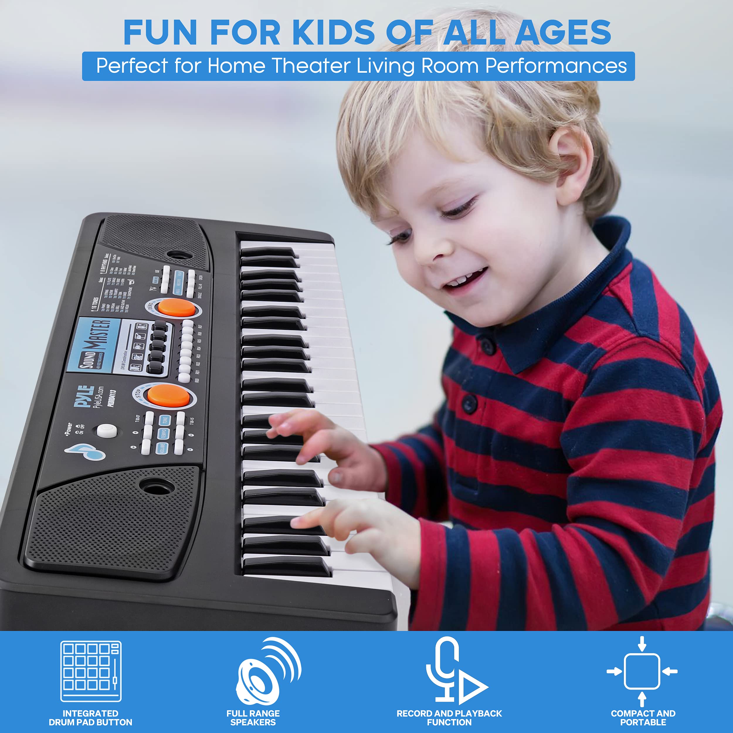 Foto 4 pulgar | Teclado Eléctrico Piano Pyle 49 Teclas Con Micrófono Y Recargable - Venta Internacional.