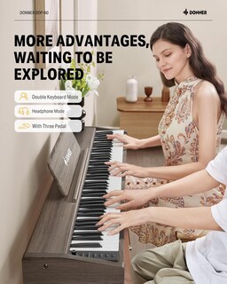 Foto 5 | Piano Digital Donner Ddp-60 De 88 Teclas Para Principiantes Con Soporte Gris - Venta Internacional.