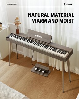 Foto 7 | Piano Digital Donner Ddp-60 De 88 Teclas Para Principiantes Con Soporte Gris - Venta Internacional.