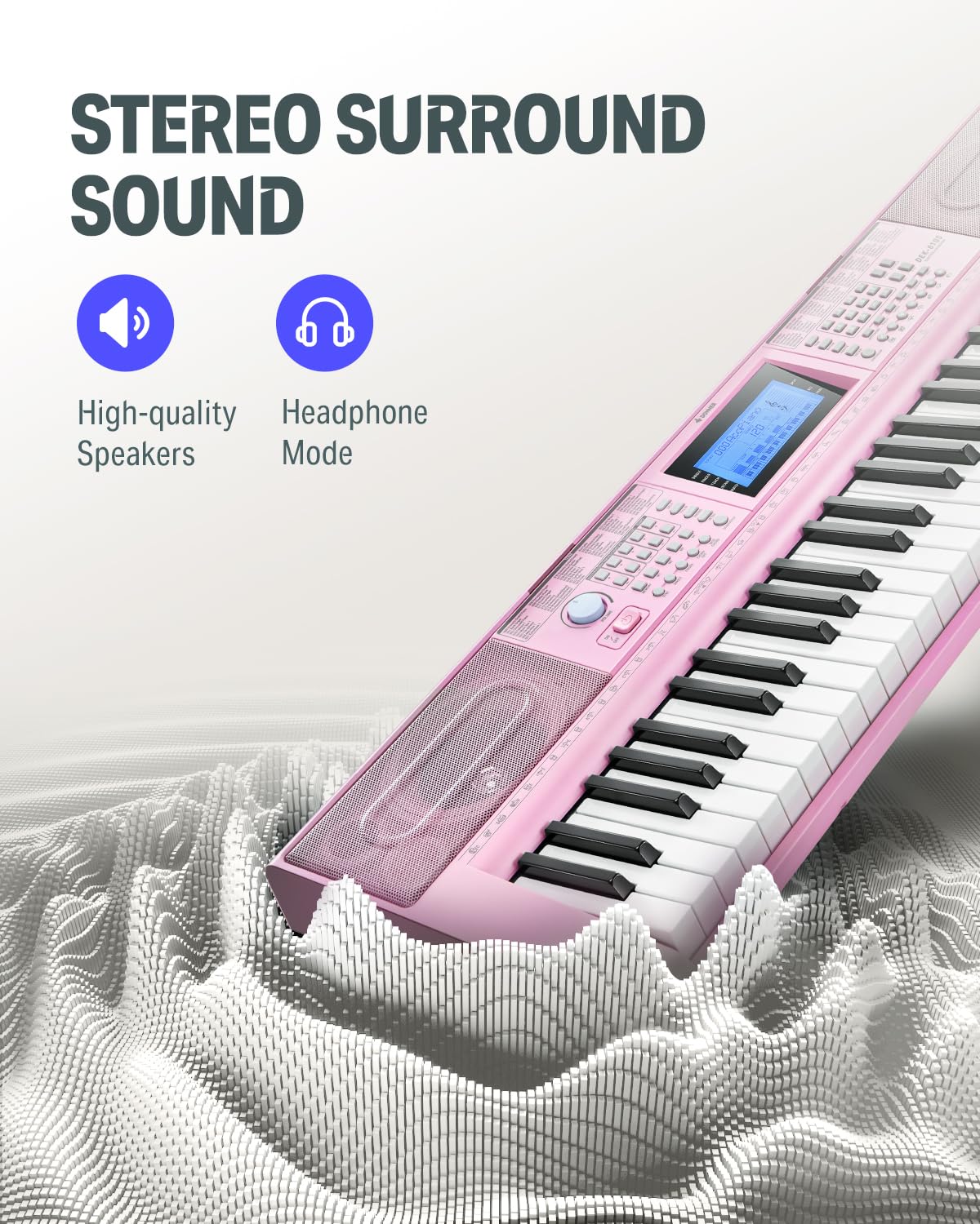 Foto 6 | Teclado Piano Donner Dek-610s De 61 Teclas Con Soporte, Taburete Rosa - Venta Internacional.