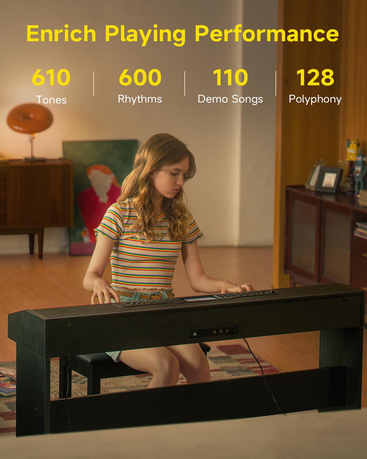 Foto 5 | Piano Digital Donner Ddp-95 De 88 Teclas Para Principiantes, Negro - Venta Internacional.