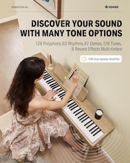Foto 3 | Piano Digital Donner Ddp-60 De 88 Teclas Con Pedal Para Principiantes - Venta Internacional.