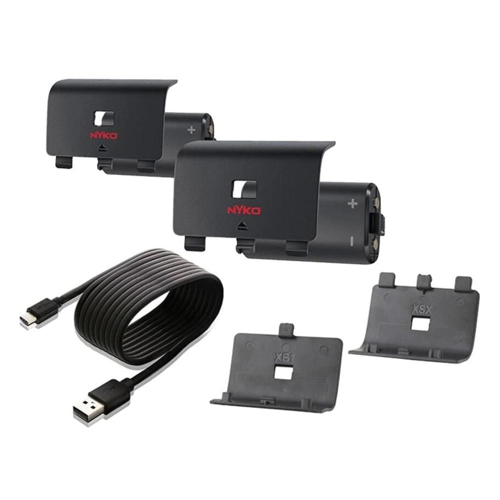 Set de Baterías y Tapas Nyko NYXBS-86303 color Negro para Xbox Series X & Xbox One 5 Piezas