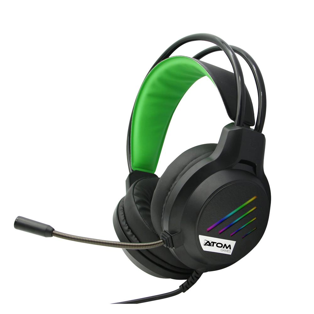 Auriculares Atom Games AGXBOXS-001D con Cable Y Micrófono color Verde