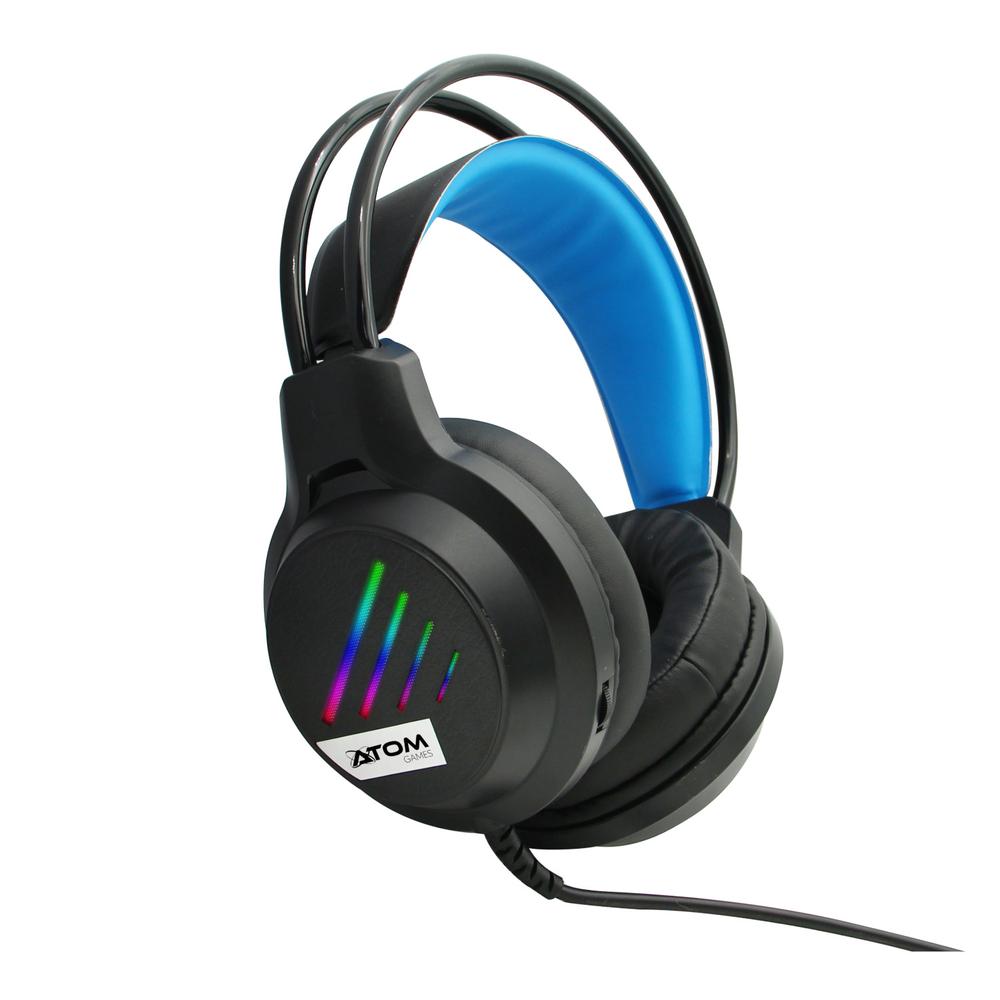 Foto 3 | Auriculares Atom Games Con Cable Y Micrófono Azul