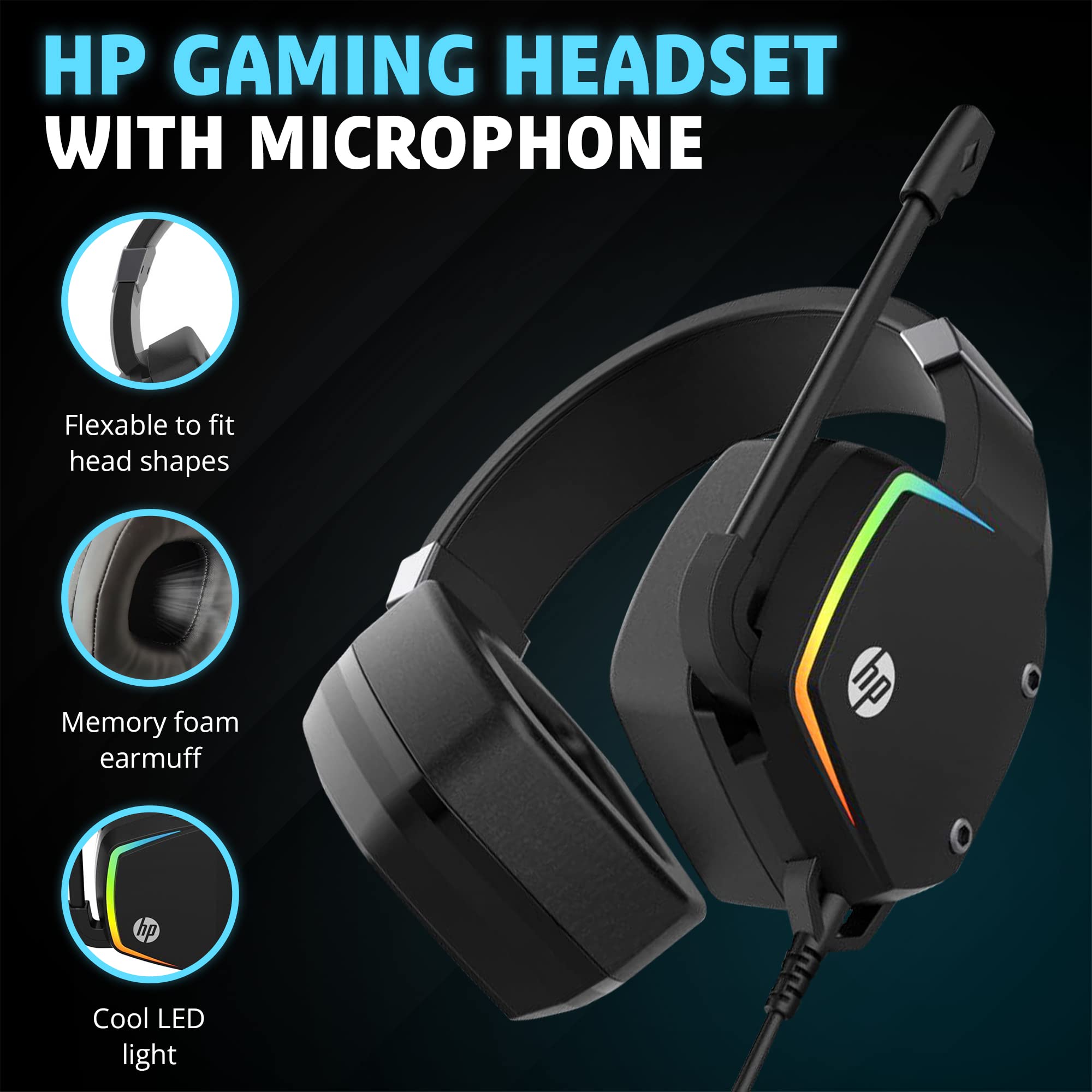 Foto 4 pulgar | Auriculares para Juegos Hp Con Cable Y Micrófono Para Ps4 Ps5 Xbox One - Venta Internacional