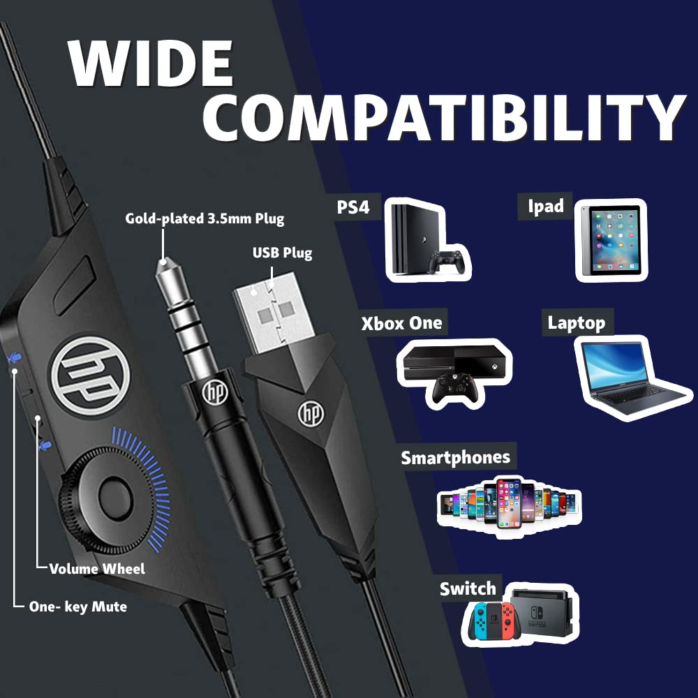 Foto 7 pulgar | Auriculares para Juegos Hp Con Cable Y Micrófono Para Ps4 Ps5 Xbox One - Venta Internacional