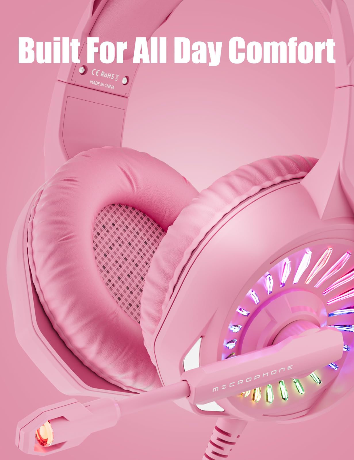 Foto 6 | Auriculares Para Juegos Ziumier Z20 Pink Con Micrófono Para Ps4 Ps5 Xbox - Venta Internacional.