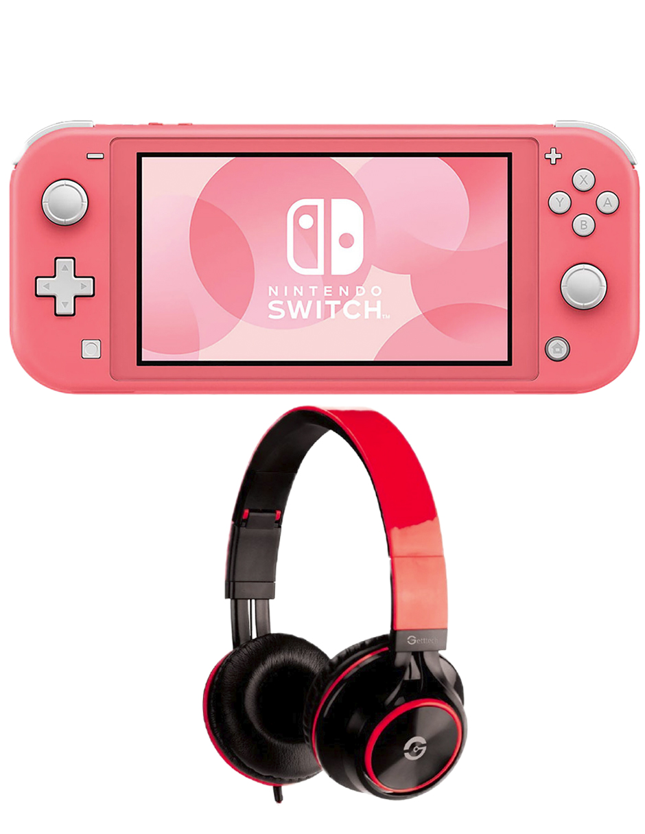 Foto 2 pulgar | Consola Nintendo Switch Lite color Coral + Audífonos Inalámbricos