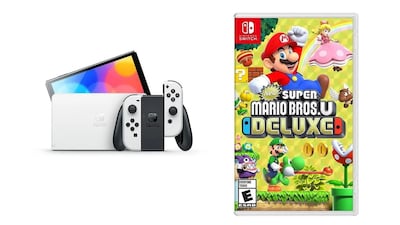 Foto 2 | Consola Nintendo Switch Oled Blanco 64GB y Juego Super Mario Deluxe