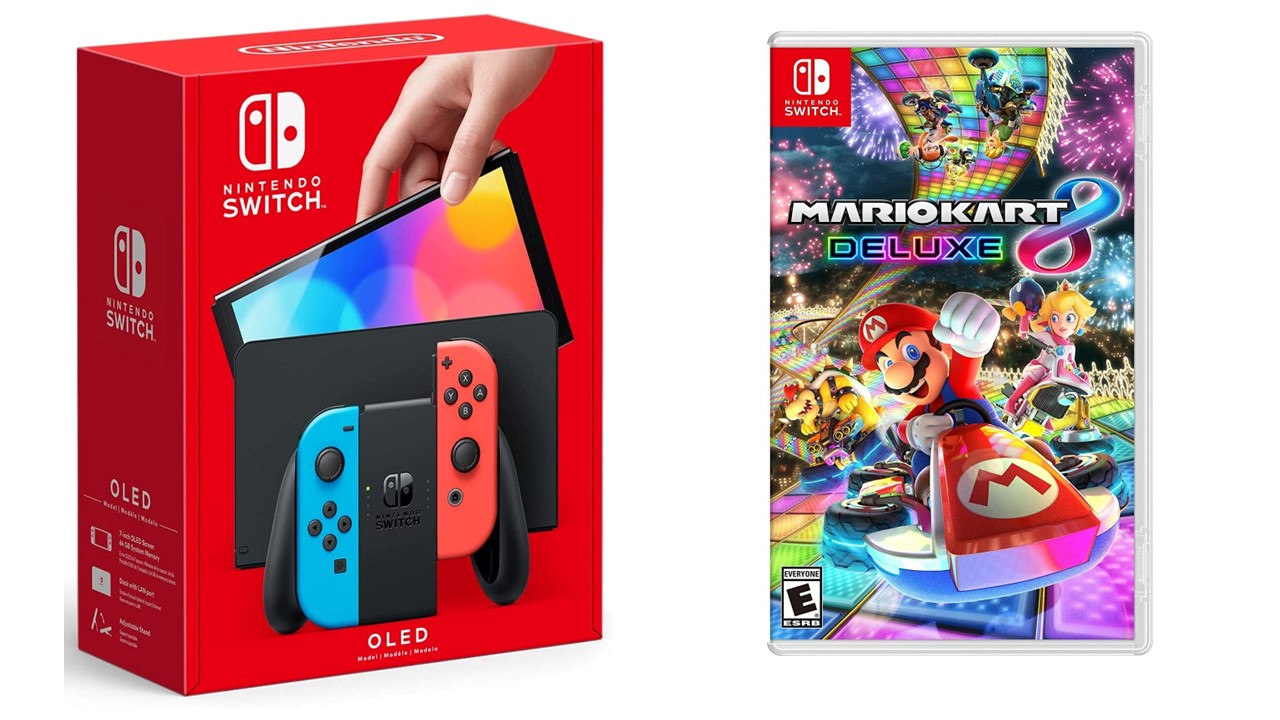 Foto 2 pulgar | Nintendo Switch Oled 64gb color Negro y Juego Mario Kart 8