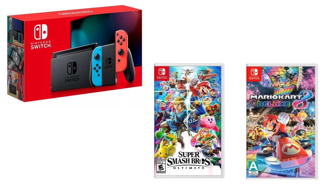 Consola Nintendo Switch Neón de 32 Gb con 2 Videojuegos