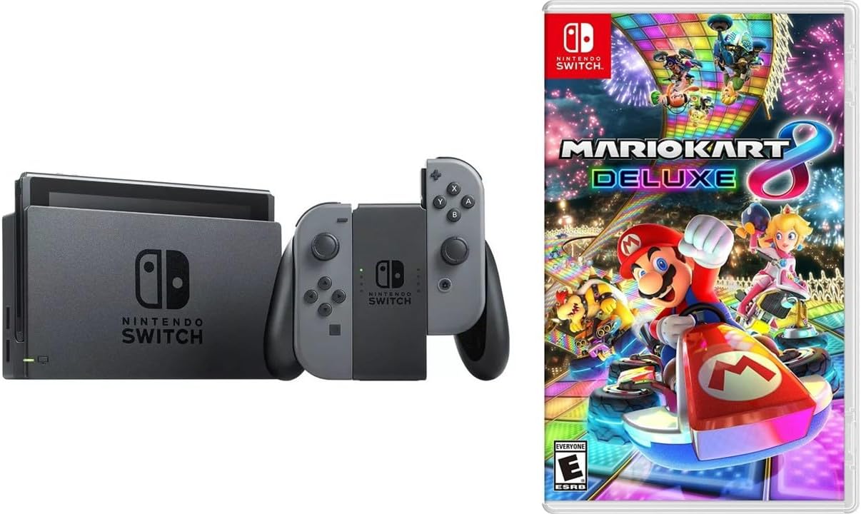 Foto 3 pulgar | Nintendo Switch Gris 32Gb Y Juego Fisico Mario Kart 8 Deluxe