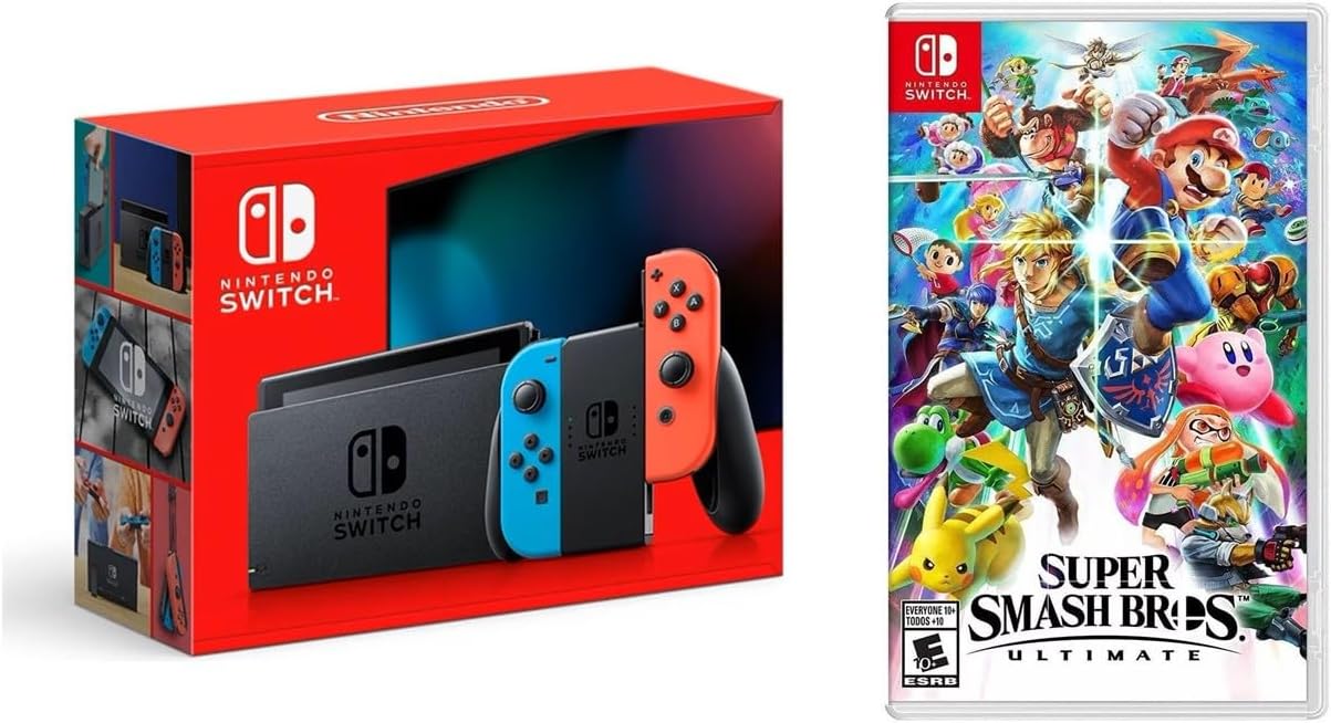 Foto 2 pulgar | Consola de Nintendo Switch Neon 32gb Versión 1.1 Standard  + Juego Super Smash Bros Ultimate Standard Edition