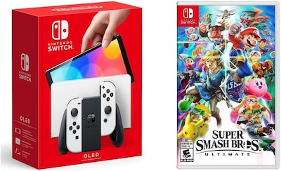 Foto 1 | Consola Nintendo Switch Oled con Videojuego Super Smash Bros