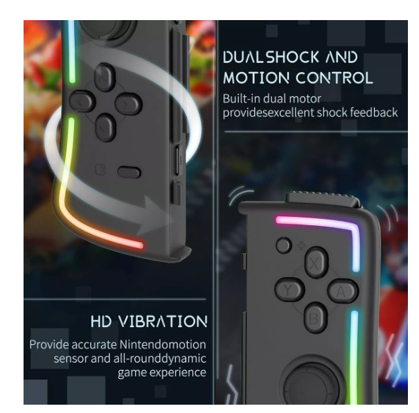 Foto 4 pulgar | Control Joy Stick con Luces RGB para Nintendo Switch