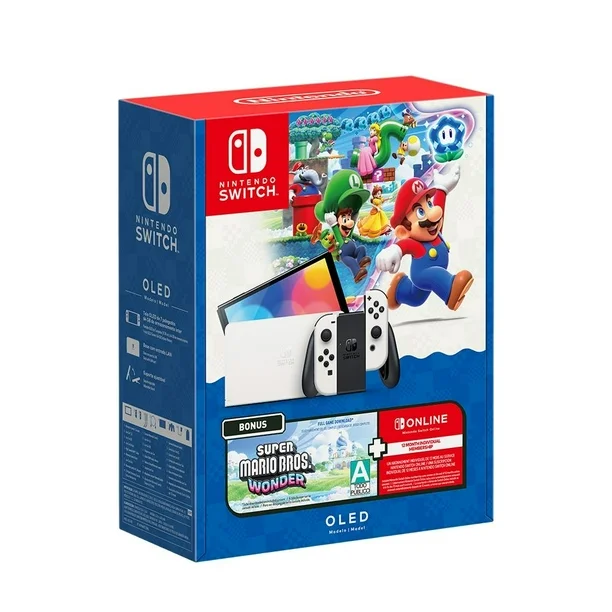 Foto 1 | Nintendo Switch Oled White + Mario Wonder + Nintendo Onlinne