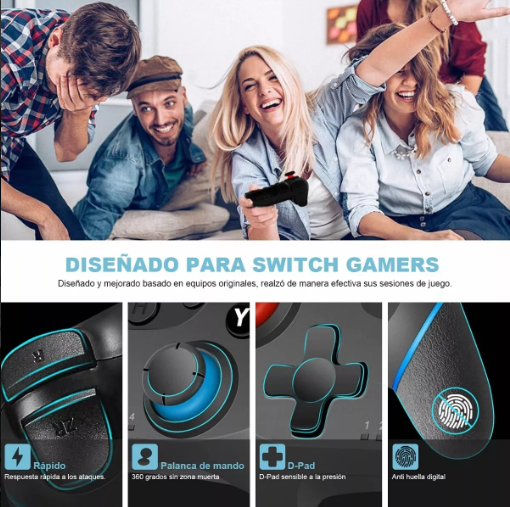 Foto 5 pulgar | Control Inalámbrico Xtellar Para Nintendo Switch Color Negro