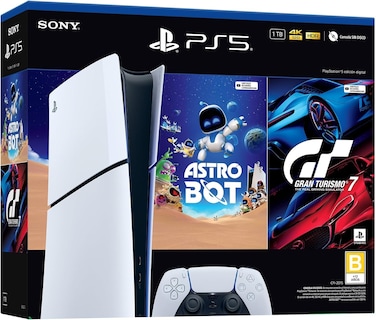Foto 1 | Consola Playstation 5 Slim Digital Edition 825 Gb + Pack De 2 Juegos (astro Bot/gran Turismo 7)