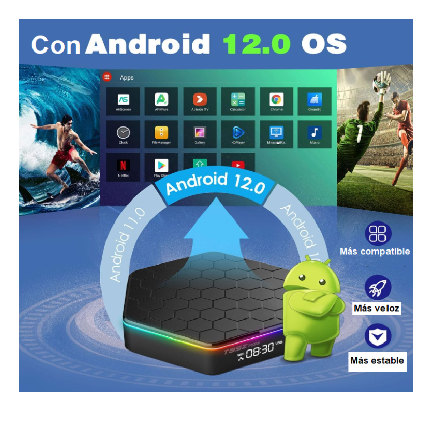 Foto 3 pulgar | Tv Box Prodotty T95z Plus 4gb RAM 32gb Android 12.0 con Luz Led