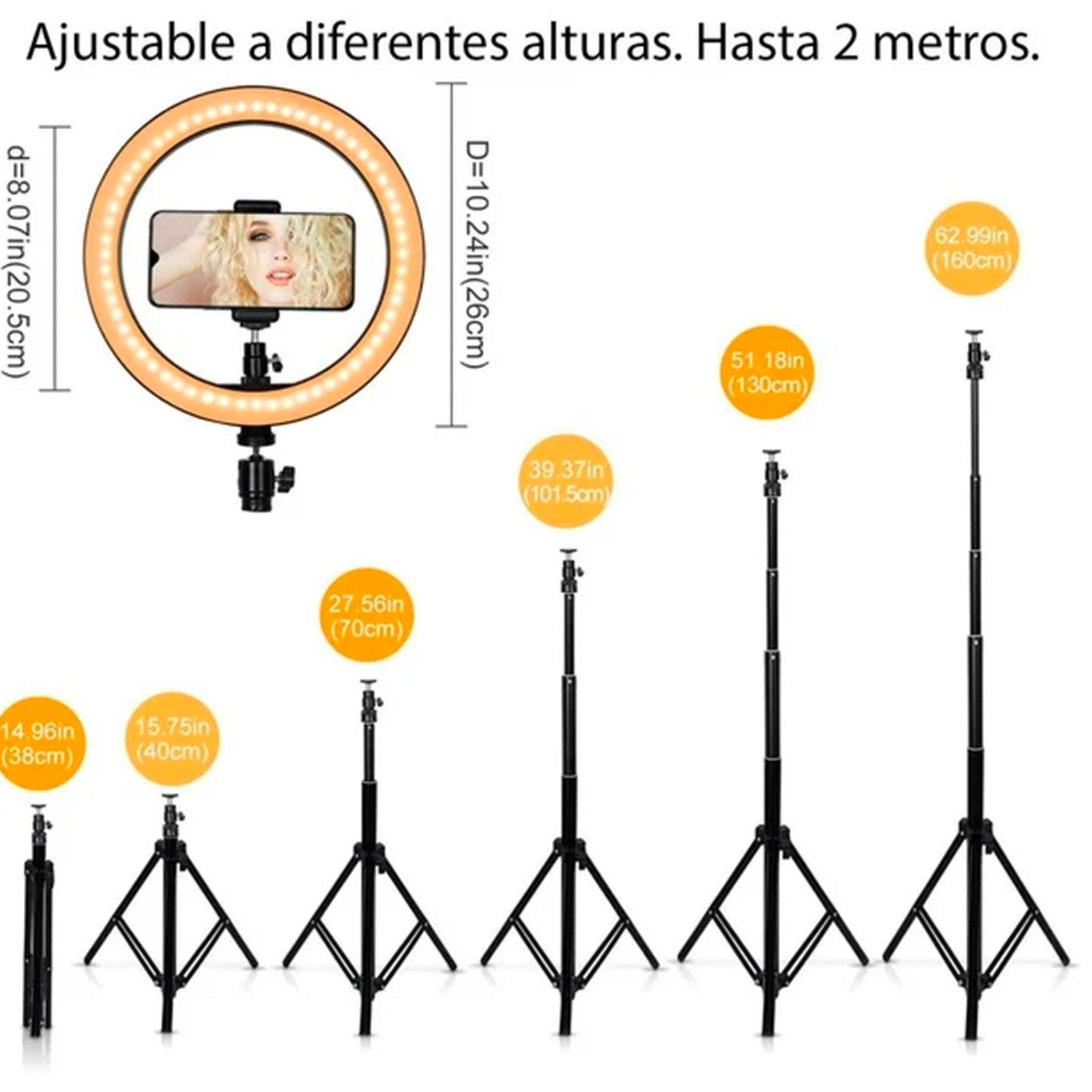 Foto 4 pulgar | Kit Para Creación De Contenido Brandtrendy: Micrófono Multifuncional Y Aro De Luz 3 Modos - Con Tripiés Ajustables