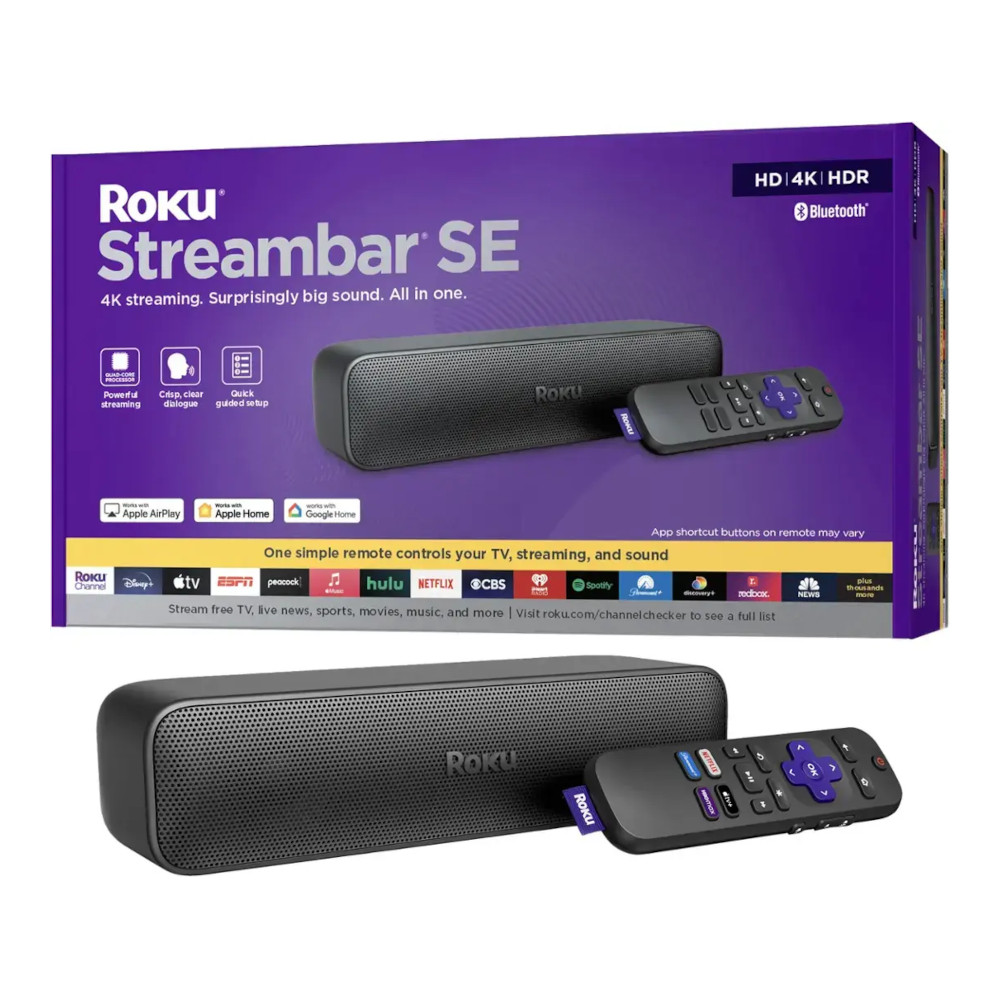 Roku Streambar Se 2 En 1 Barra De Sonido Con Streaming Negro Tipo De Control Remoto De Voz