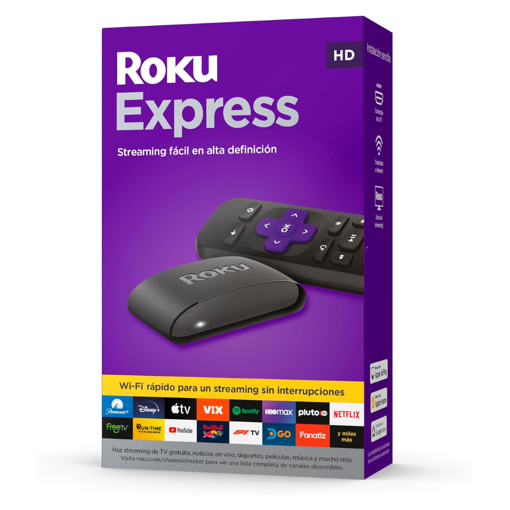 Roku Express Hd 3960mx | Streaming Rápido Con Alexa, Siri Y Google | Incluye Control Y Hdmi