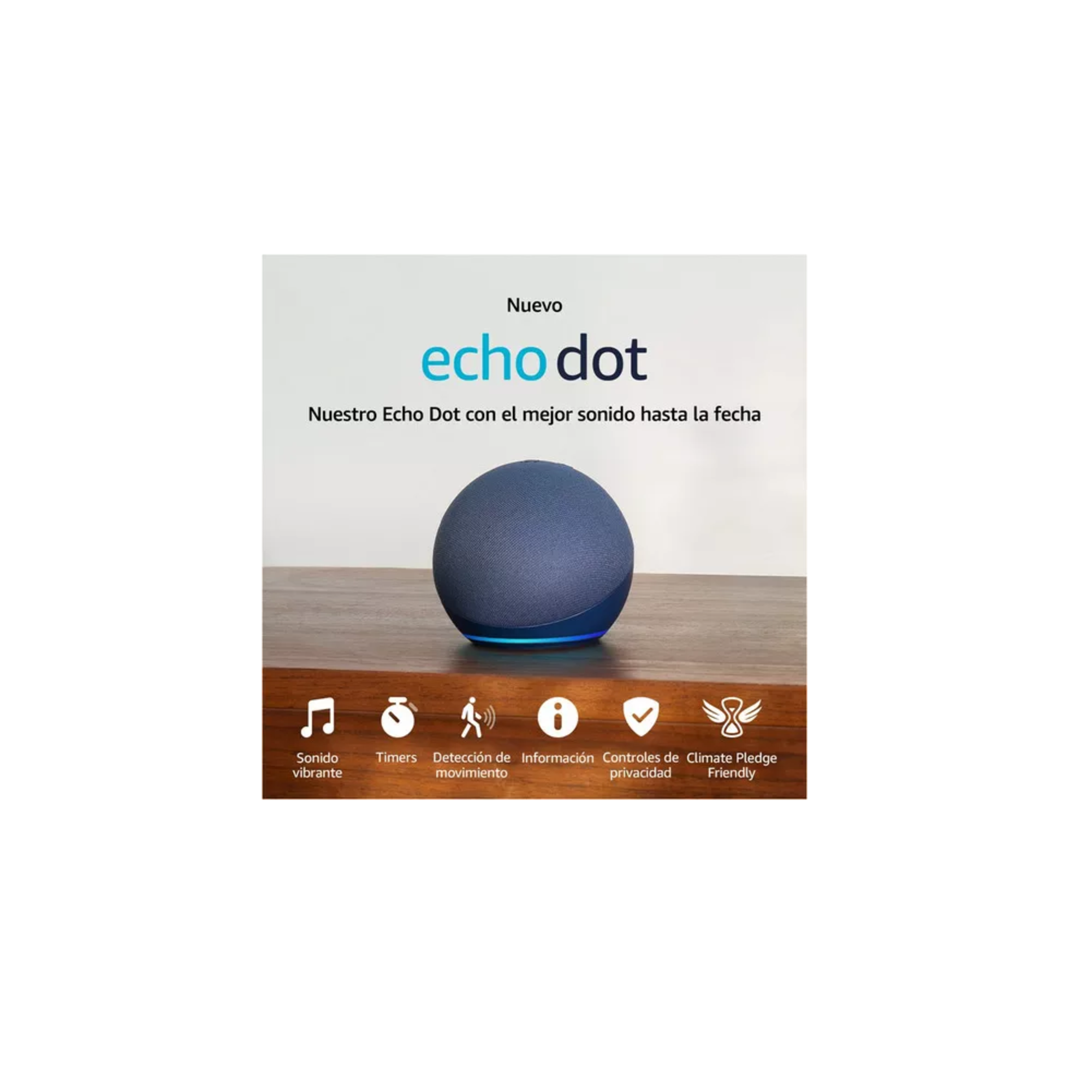 Foto 4 pulgar | Asistente Virtual Alexa Echo Dot 5ta Gen Con Reloj Color Azul