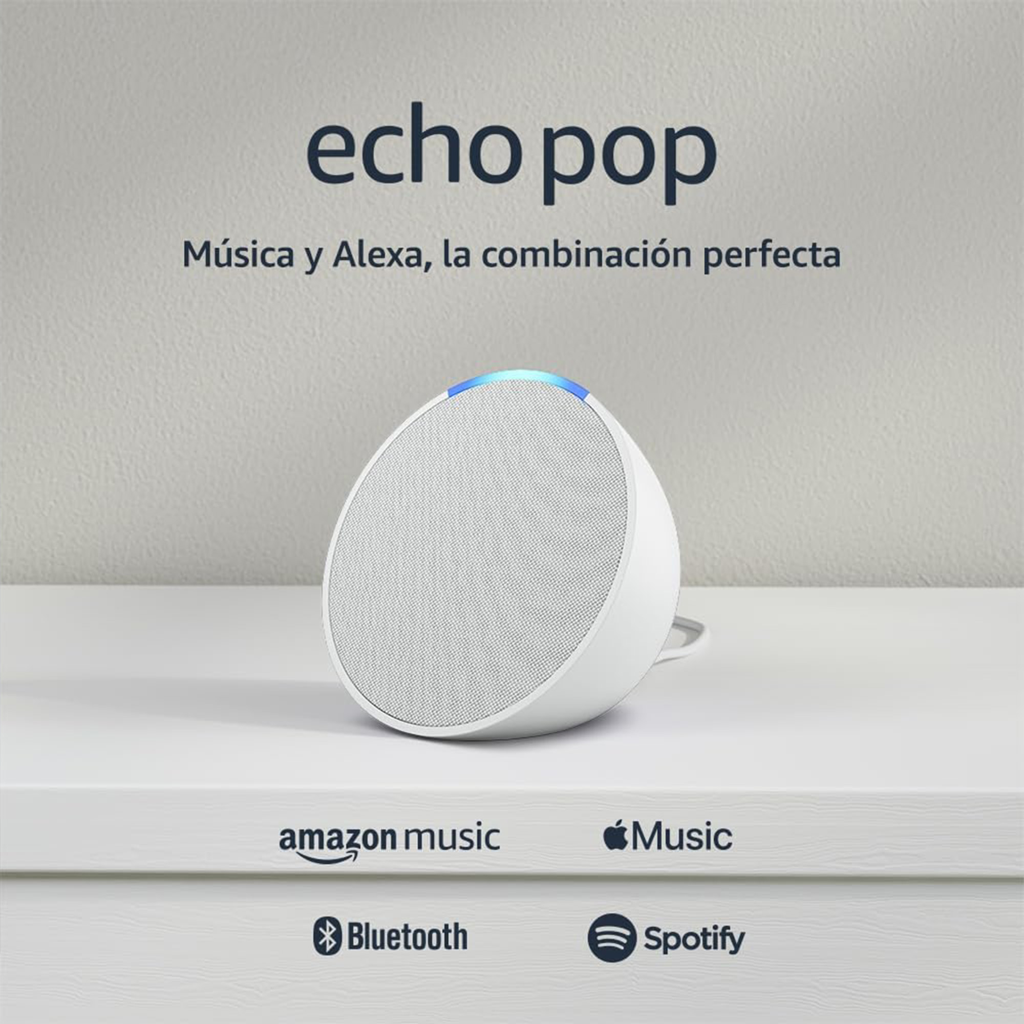 Foto 3 pulgar | Amazon Echo Pop con Asistente Virtual Alexa Glacier White