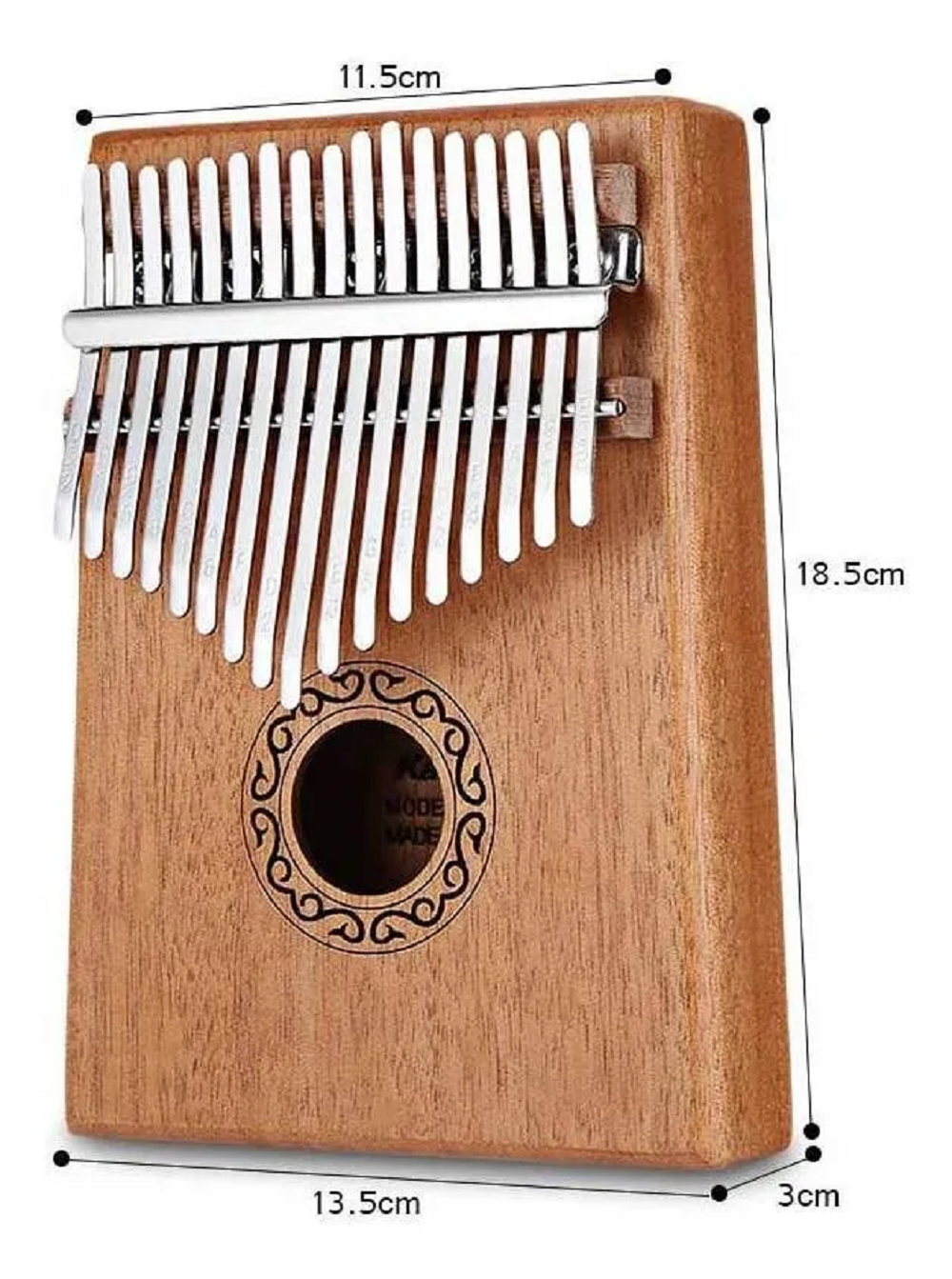 Foto 4 pulgar | Kalimba de 17 Teclas Instrumento Musical de Madera