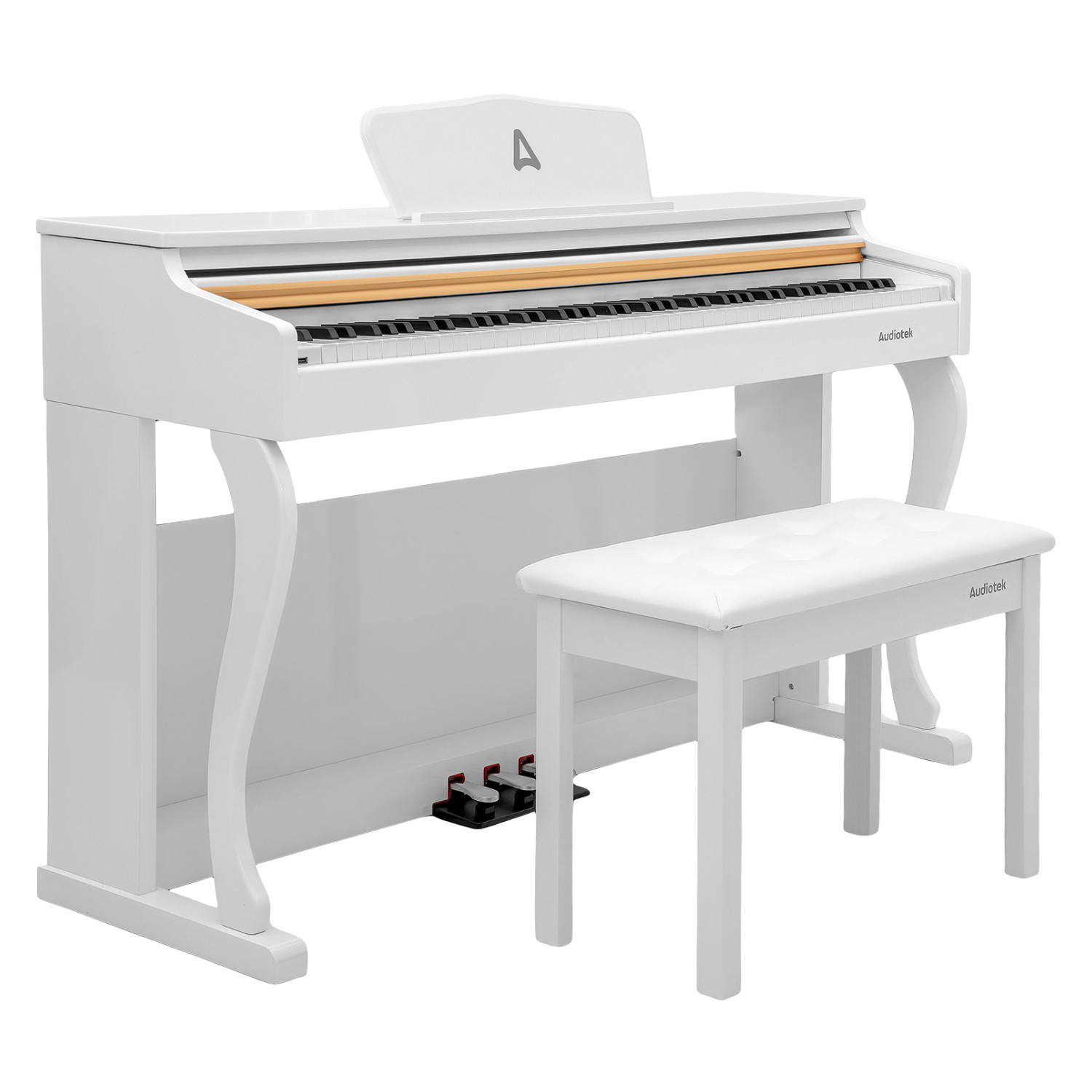 Foto 1 | Piano Teclado Electrico 88 Teclas Digital 15v 3a 900 Ritmos Blanco Audiotek