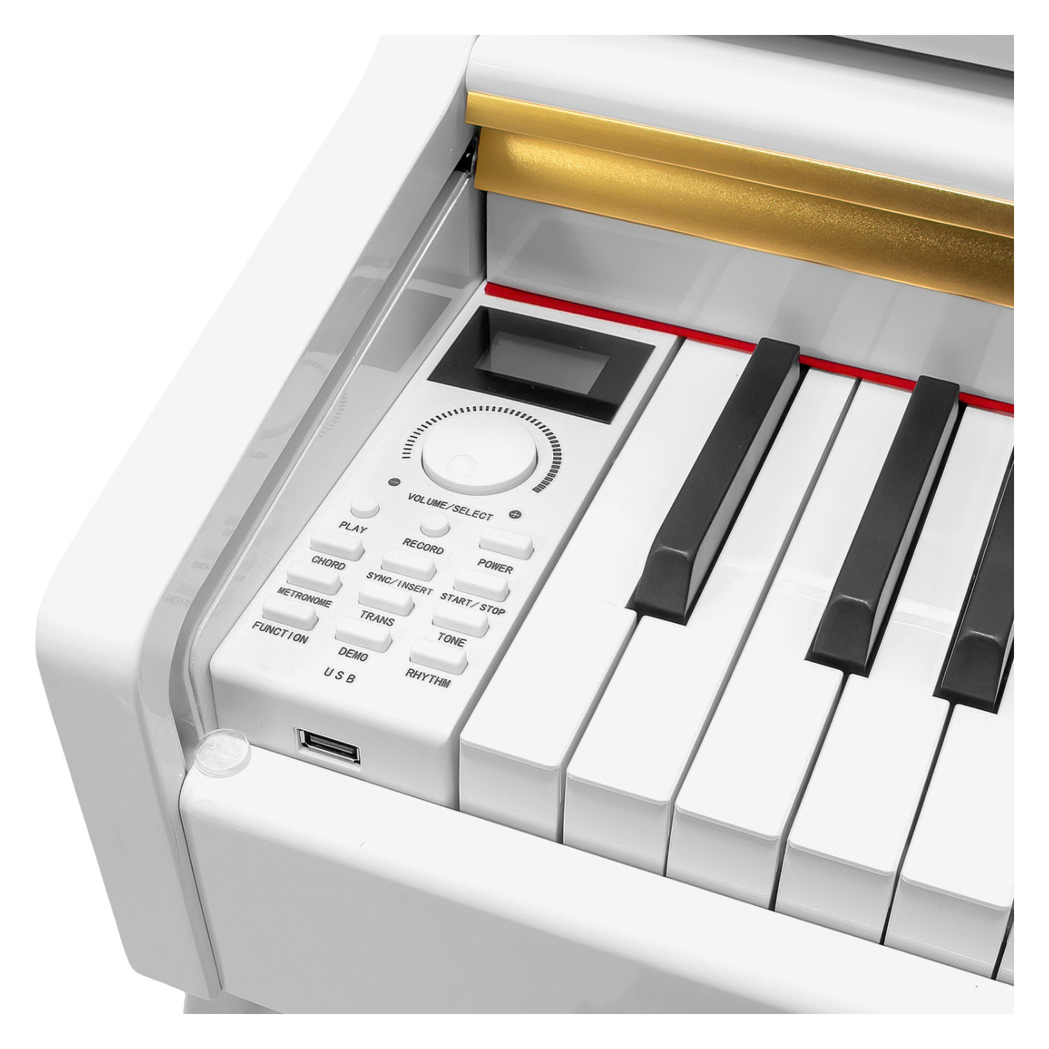Foto 5 pulgar | Piano Teclado Electrico 88 Teclas Digital 15v 3a 900 Ritmos Blanco Audiotek