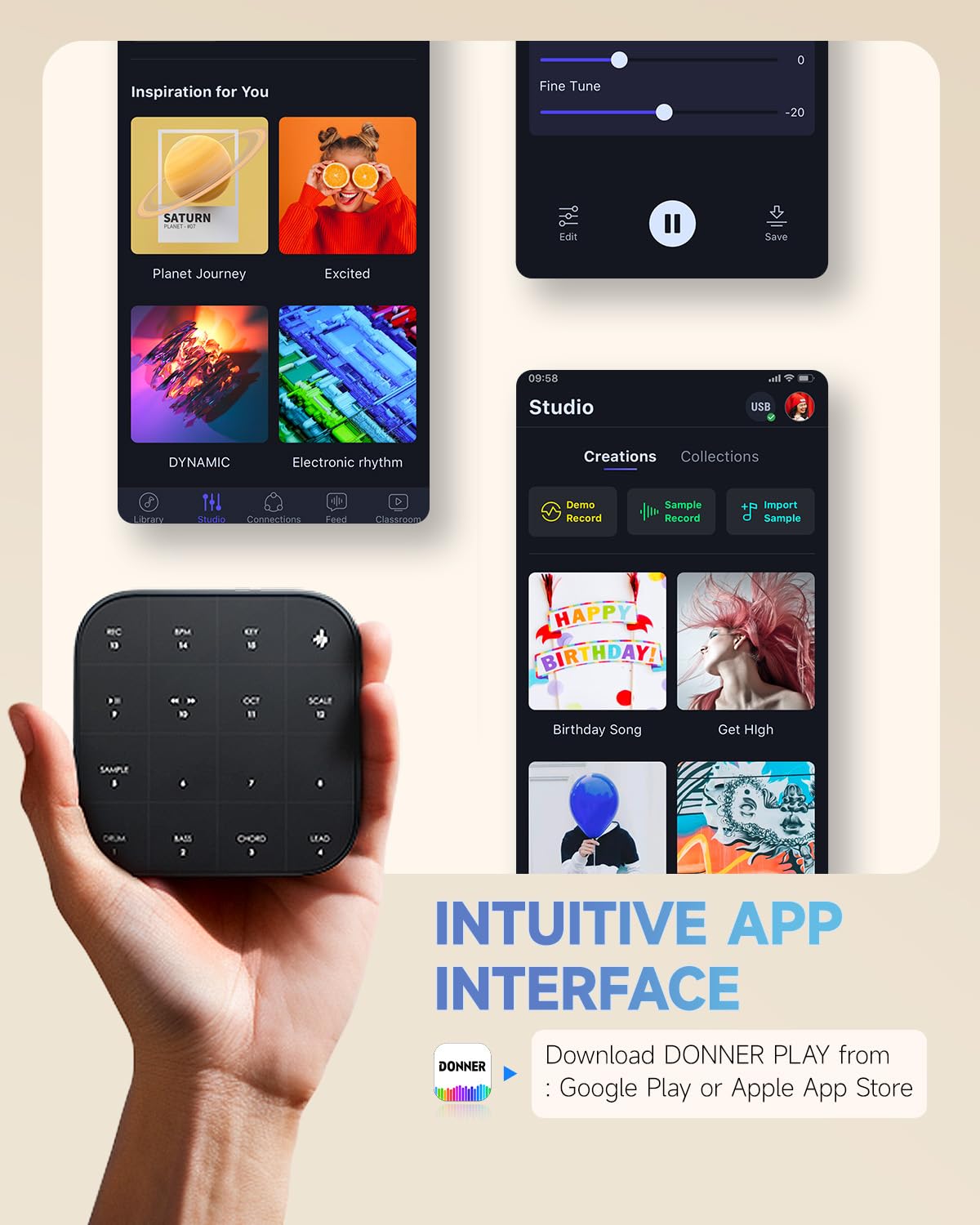 Foto 7 pulgar | Controlador Midi Bluetooth Donner Medo Con Looper Incorporado - Venta Internacional.