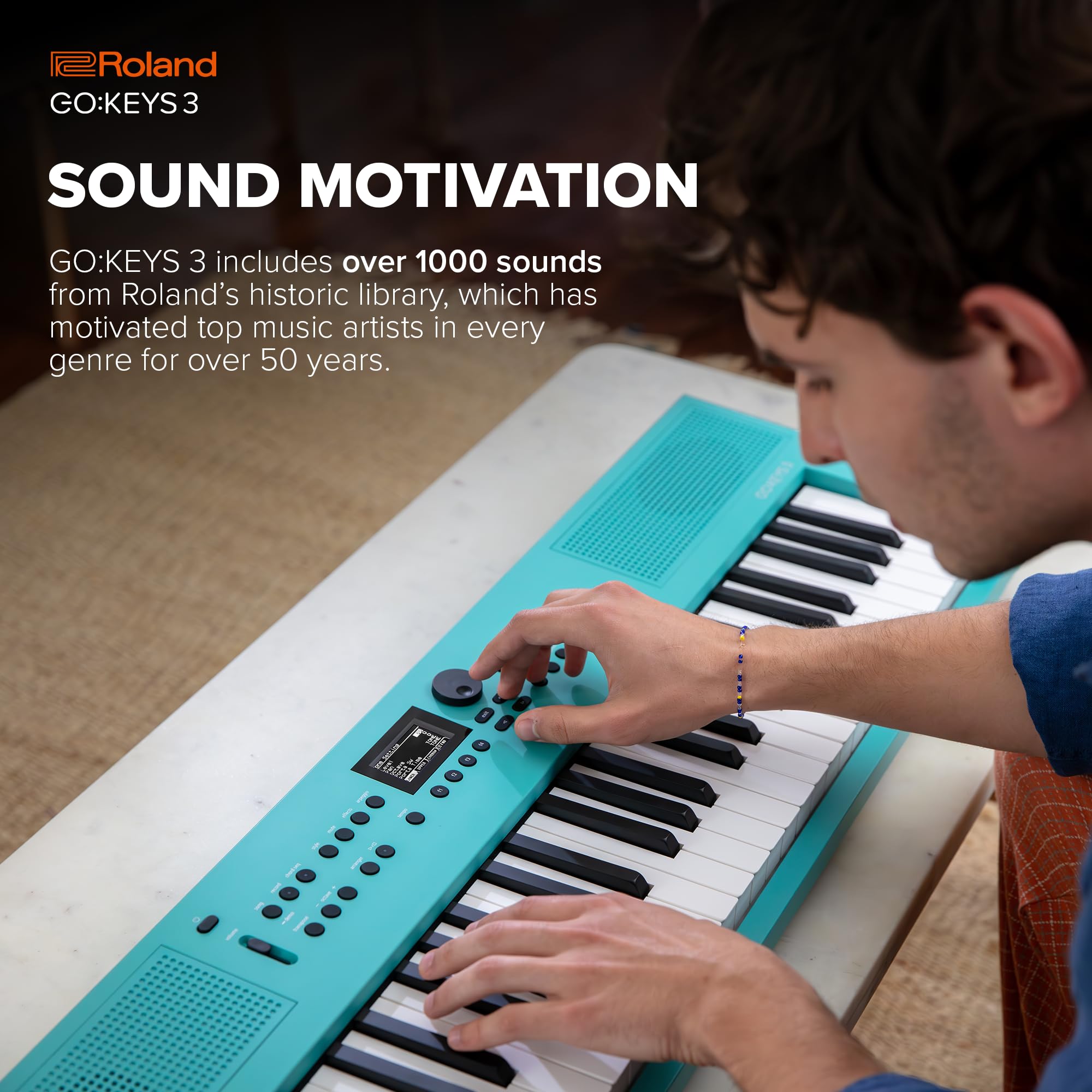 Foto 5 | Teclado De Creación Musical Roland Go:keys 3 61 Notas Turquesa - Venta Internacional.