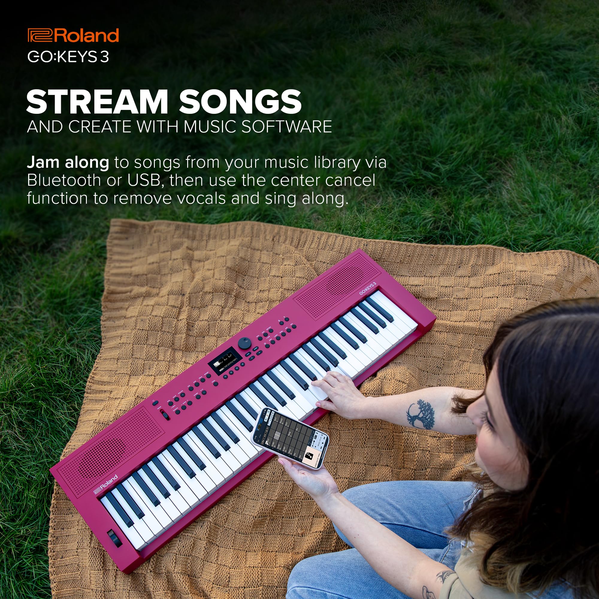 Foto 6 | Teclado De Creación Musical Roland Go:keys 3 61 Notas Turquesa - Venta Internacional.