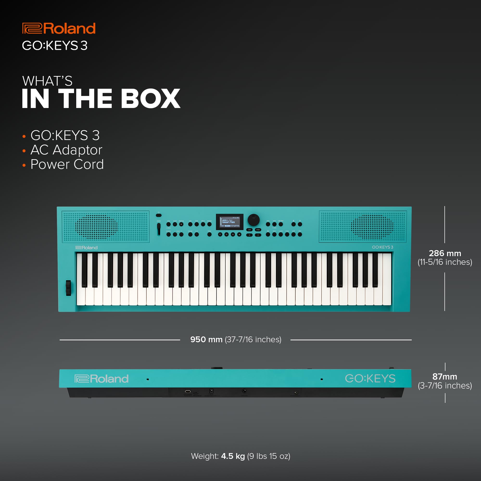 Foto 7 | Teclado De Creación Musical Roland Go:keys 3 61 Notas Turquesa - Venta Internacional.