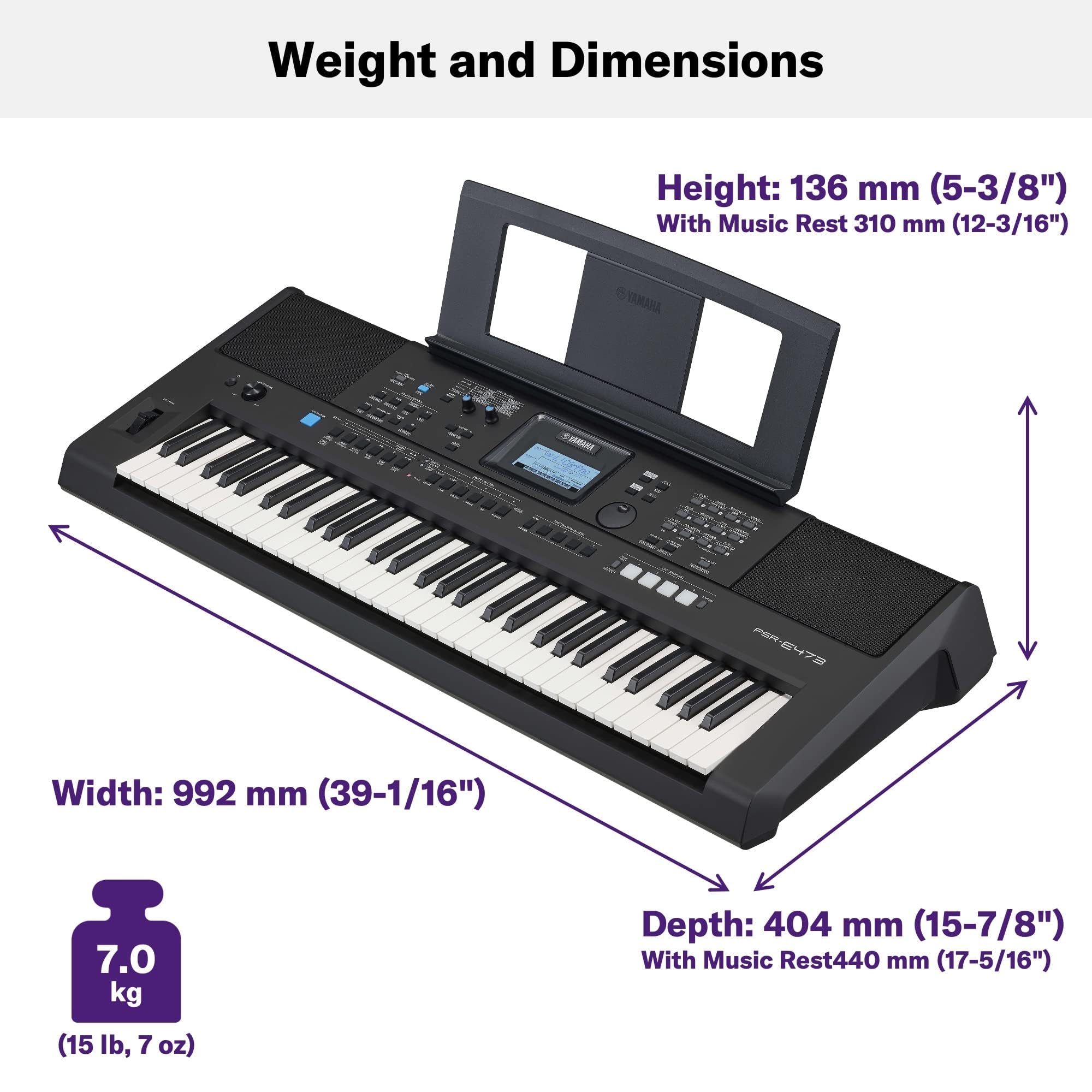 Foto 2 | Teclado Yamaha Psre473 De 61 Teclas Sensible Al Tacto Con Adaptador - Venta Internacional.