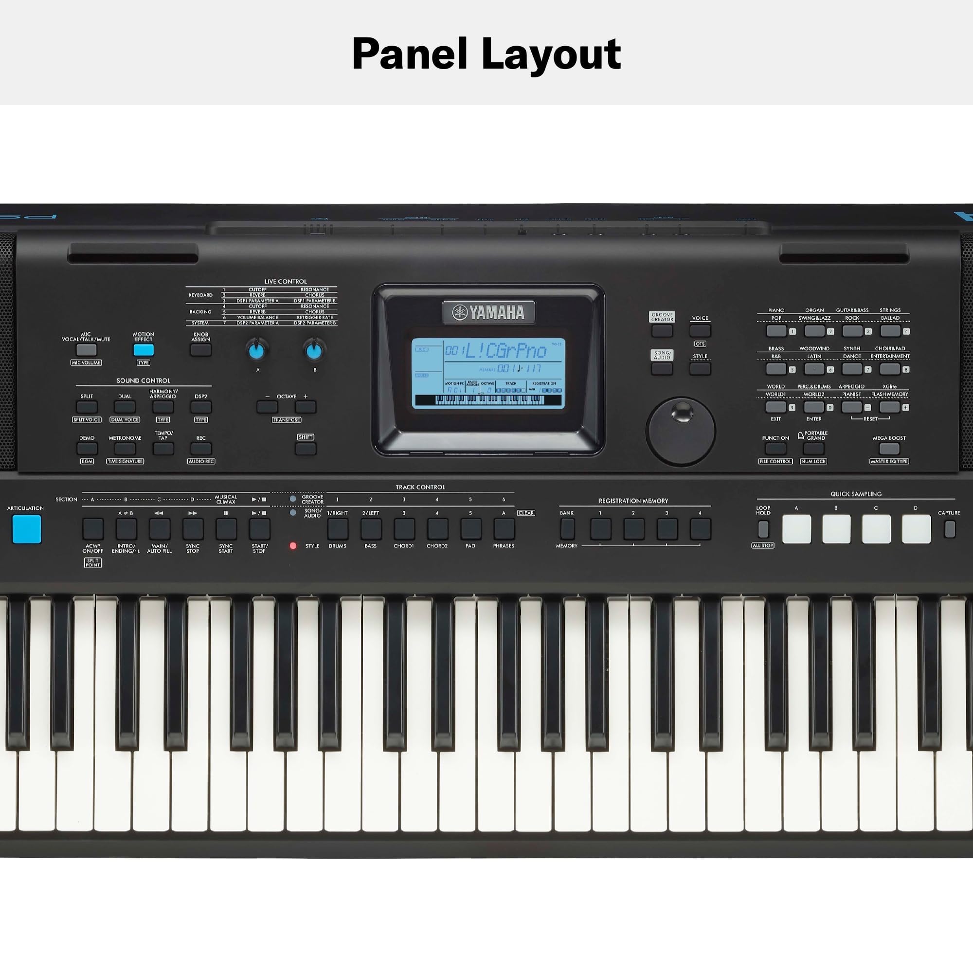 Foto 4 pulgar | Teclado Yamaha Psre473 De 61 Teclas Sensible Al Tacto Con Adaptador - Venta Internacional.
