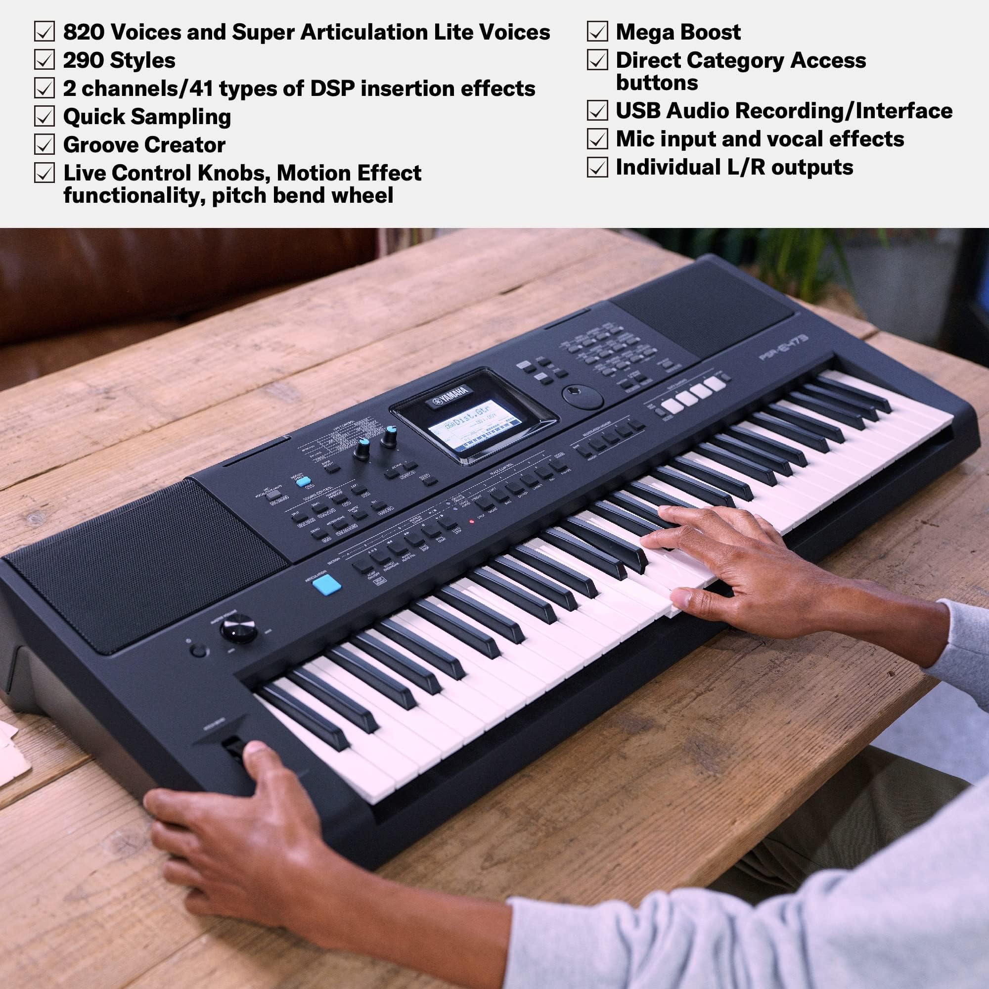 Foto 4 | Teclado Yamaha Psre473 De 61 Teclas Sensible Al Tacto Con Adaptador - Venta Internacional.