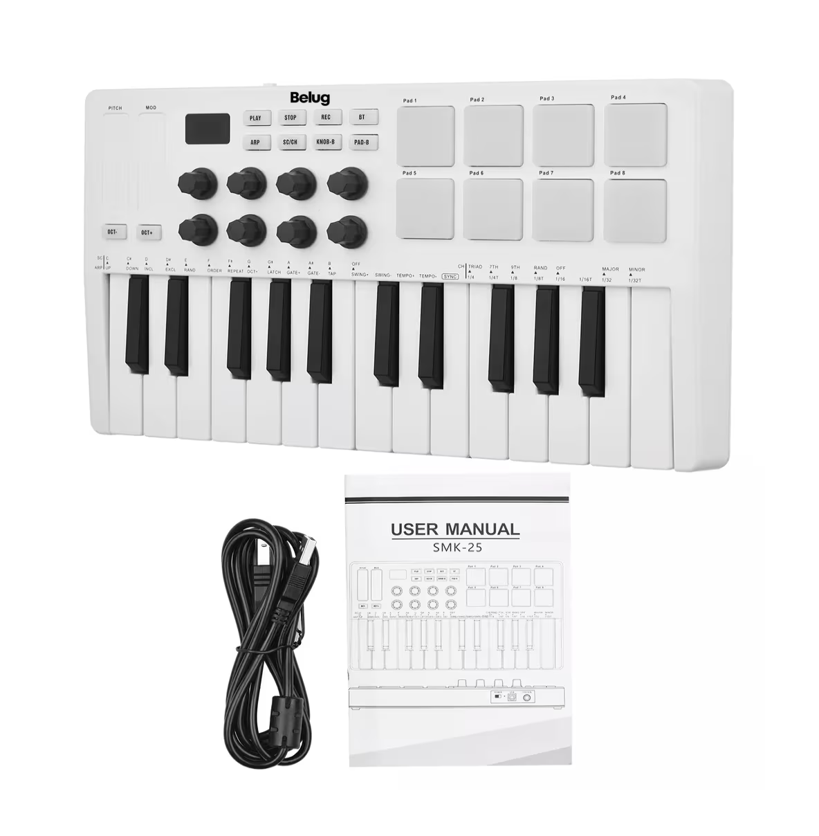 Foto 5 pulgar | Mini Piano Control Portable Usb Belug, Blanco