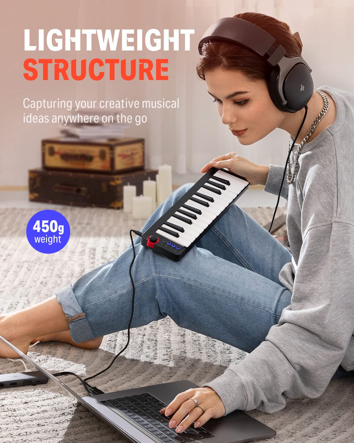 Foto 6 | Controlador De Teclado Midi Donner N-25 De 25 Teclas Para Principiantes - Venta Internacional.
