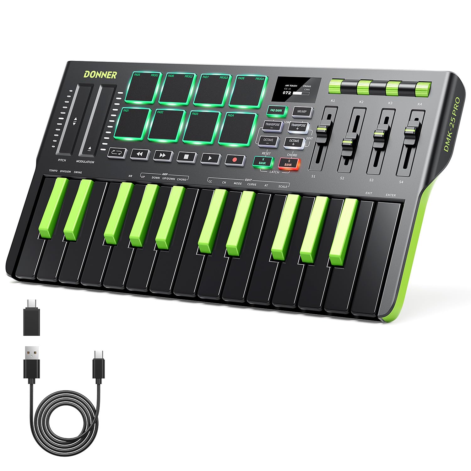 Foto 2 pulgar | Controlador De Teclado Midi Donner Dmk25 Pro 25 Mini Key - Venta Internacional.