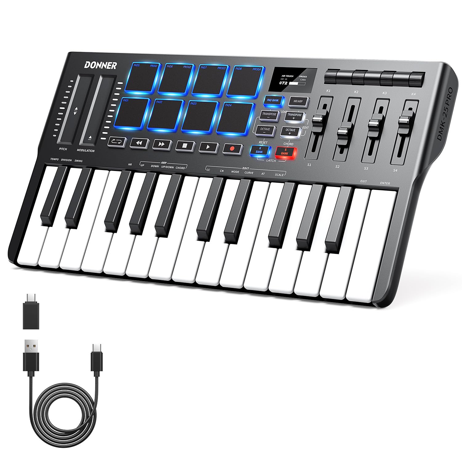 Foto 1 | Controlador De Teclado Midi Donner Dmk25 Pro 25 Mini Key - Venta Internacional.