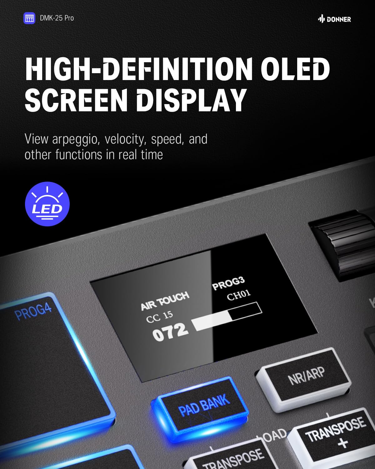 Foto 5 pulgar | Controlador De Teclado Midi Donner Dmk 25 Pro De 25 Teclas Usb-c - Venta Internacional.