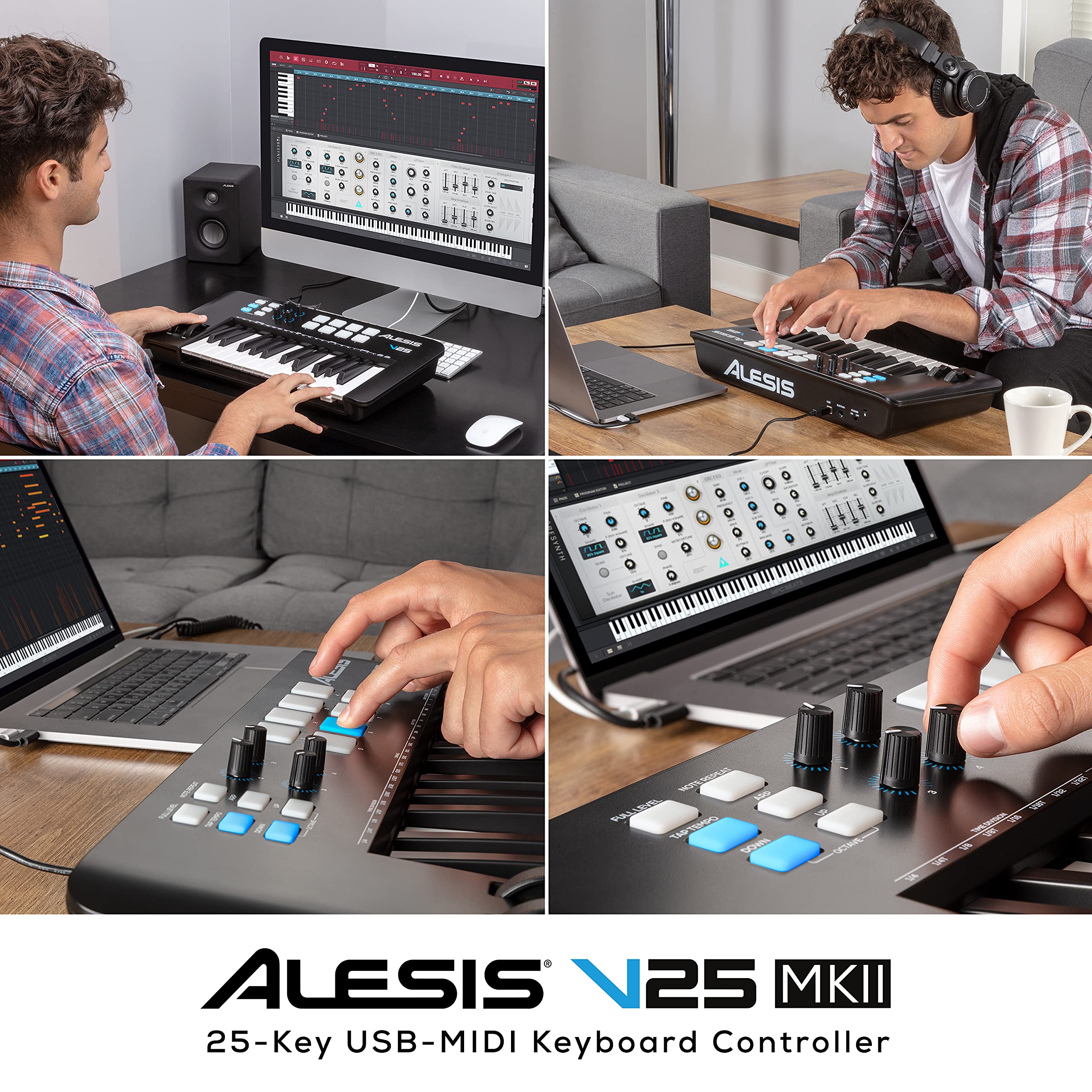 Foto 8 pulgar | Controlador De Teclado Usb Midi Alesis V25 Mkii 25 Teclas Negro - Venta Internacional.