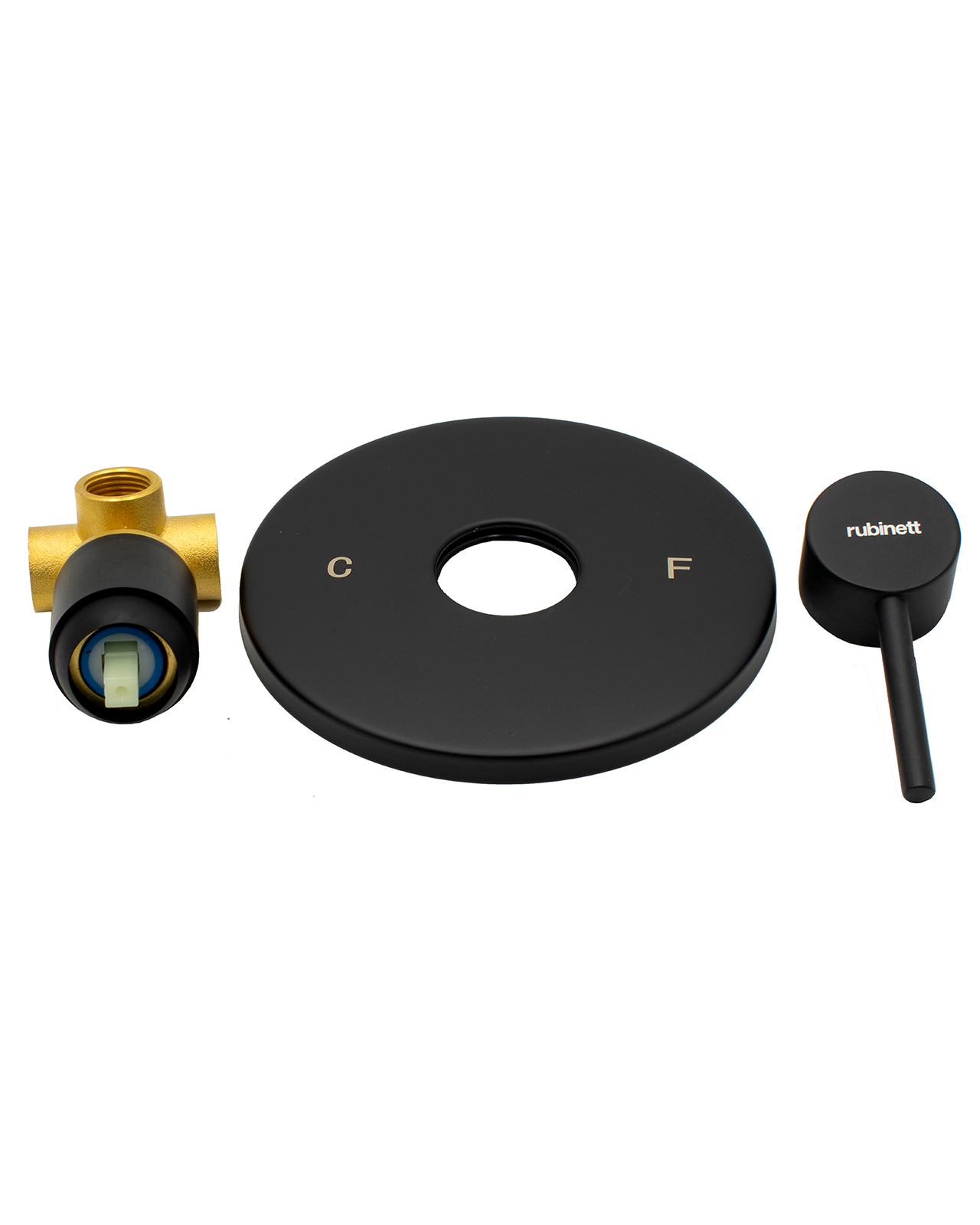 Foto 4 pulgar | Monomando Para Regadera Negro Mate Acero Inoxidable Rubinett