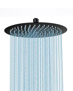 Foto 4 | Regadera Tipo Lluvia Redonda 20cm Negro Mate Alta Y Baja Rubinett color Negro